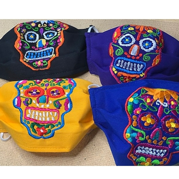 Mexico Floral Cultural Latin Embroidered Face Mask - Picture 7 of 9